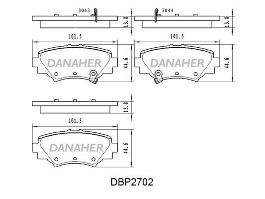 Danaher DBP2702 Brake Pad Set, disc brake DBP2702