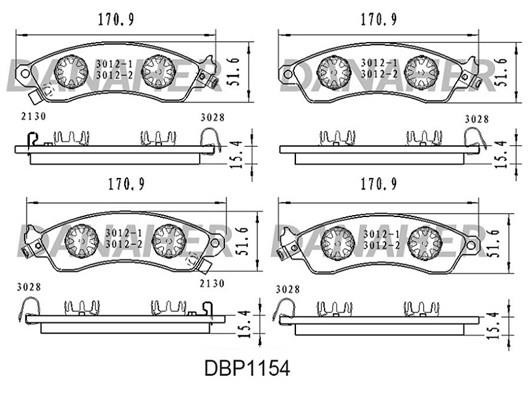 Danaher DBP1154 Brake Pad Set, disc brake DBP1154
