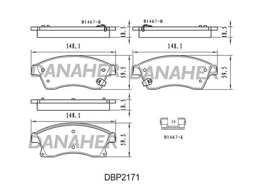 Danaher DBP2171 Front disc brake pads, set DBP2171