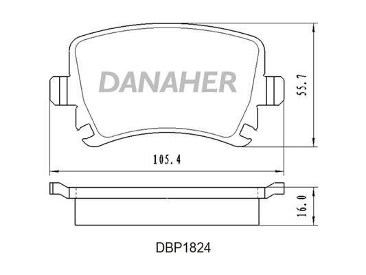 Danaher DBP1824 Brake Pad Set, disc brake DBP1824