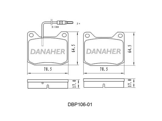 Danaher DBP106-01 Brake Pad Set, disc brake DBP10601