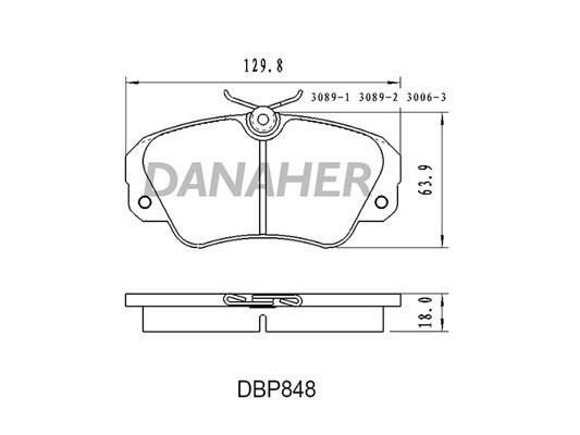 Danaher DBP848 Brake Pad Set, disc brake DBP848