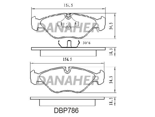 Danaher DBP786 Brake Pad Set, disc brake DBP786