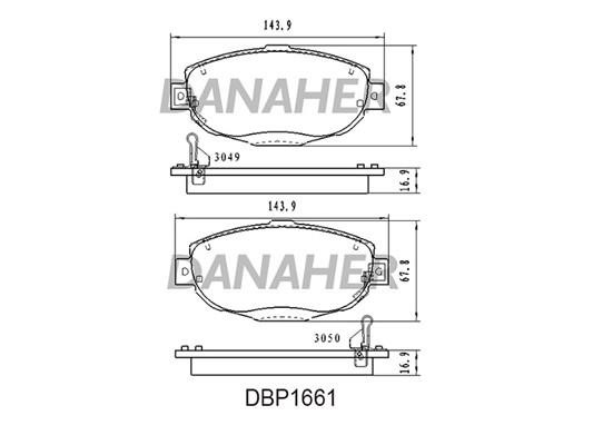Danaher DBP1661 Brake Pad Set, disc brake DBP1661