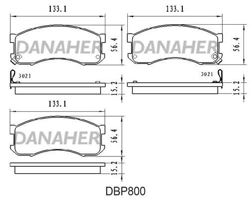 Danaher DBP800 Brake Pad Set, disc brake DBP800