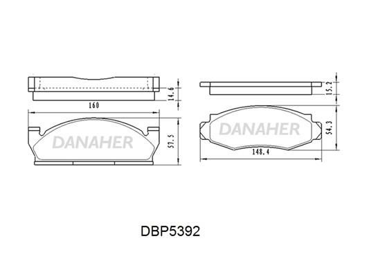 Danaher DBP5392 Front disc brake pads, set DBP5392