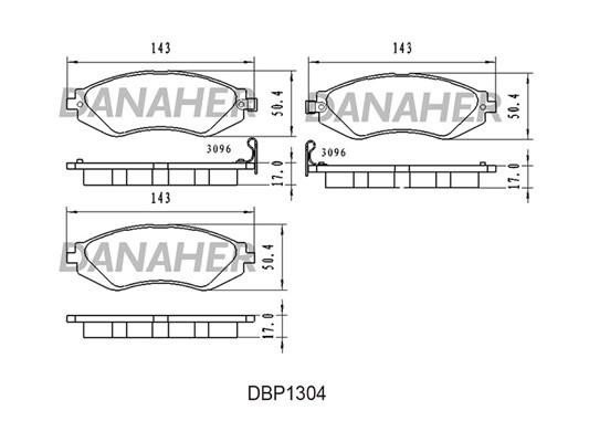 Danaher DBP1304 Brake Pad Set, disc brake DBP1304