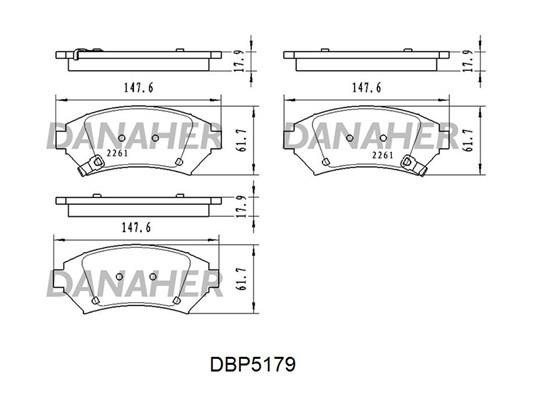 Danaher DBP5179 Brake Pad Set, disc brake DBP5179