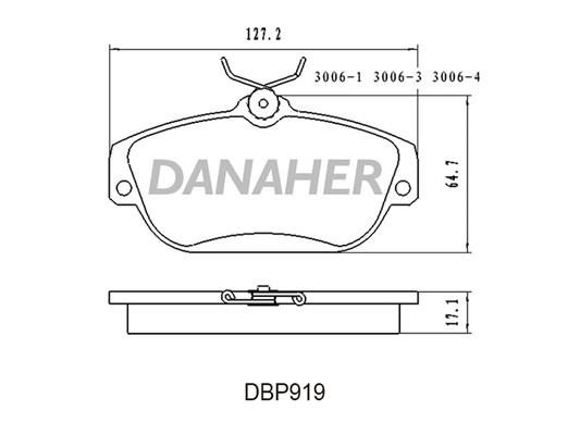 Danaher DBP919 Brake Pad Set, disc brake DBP919