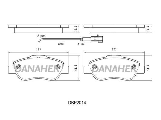 Danaher DBP2014 Brake Pad Set, disc brake DBP2014