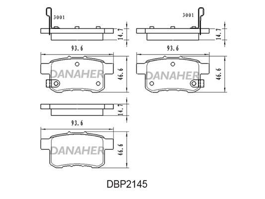Danaher DBP2145 Brake Pad Set, disc brake DBP2145
