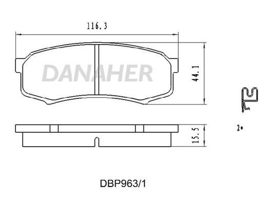 Danaher DBP963/1 Brake Pad Set, disc brake DBP9631