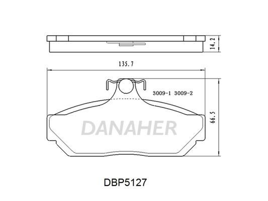 Danaher DBP5127 Front disc brake pads, set DBP5127