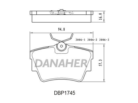 Danaher DBP1745 Brake Pad Set, disc brake DBP1745