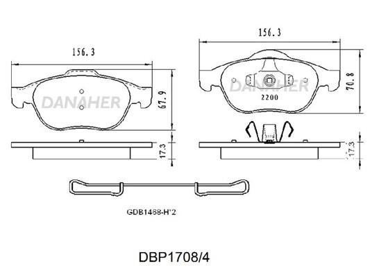 Danaher DBP1708/4 Brake Pad Set, disc brake DBP17084