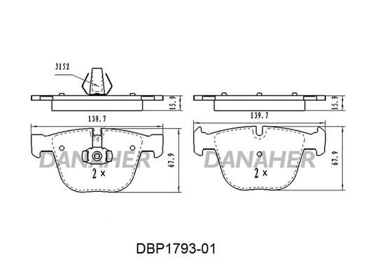 Danaher DBP1793-01 Brake Pad Set, disc brake DBP179301