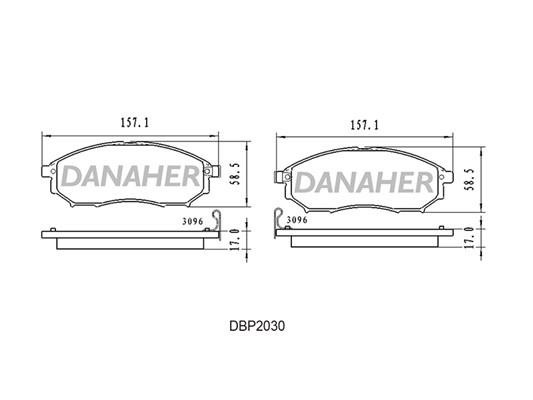 Danaher DBP2030 Brake Pad Set, disc brake DBP2030
