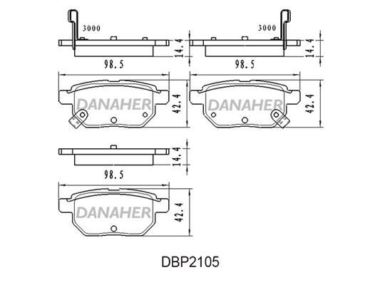 Danaher DBP2105 Brake Pad Set, disc brake DBP2105