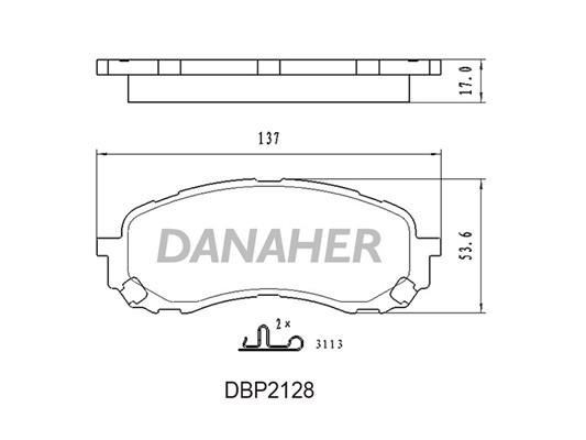 Danaher DBP2128 Brake Pad Set, disc brake DBP2128