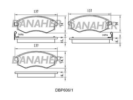 Danaher DBP606/1 Brake Pad Set, disc brake DBP6061
