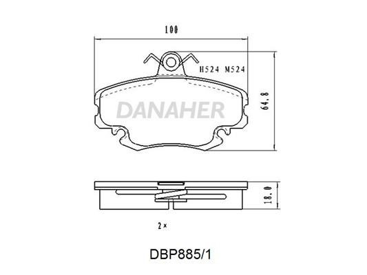 Danaher DBP885/1 Brake Pad Set, disc brake DBP8851