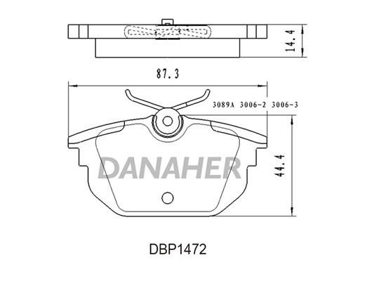 Danaher DBP1472 Brake Pad Set, disc brake DBP1472