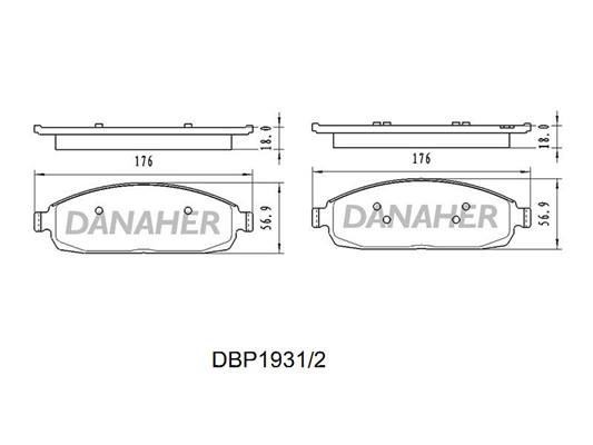 Danaher DBP1931/2 Brake Pad Set, disc brake DBP19312