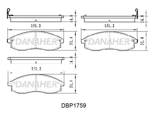 Danaher DBP1759 Brake Pad Set, disc brake DBP1759