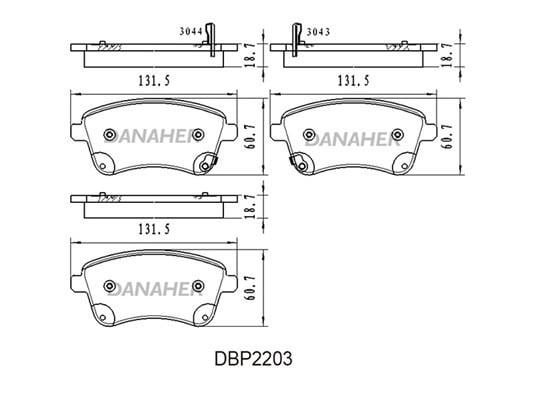 Danaher DBP2203 Brake Pad Set, disc brake DBP2203