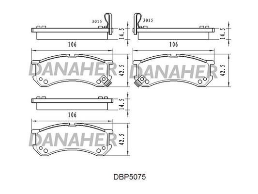 Danaher DBP5075 Brake Pad Set, disc brake DBP5075