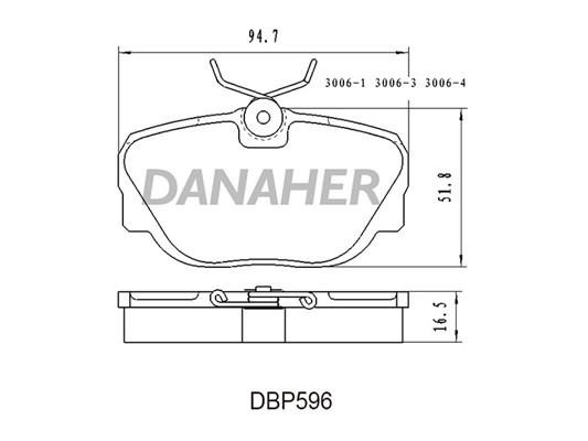 Danaher DBP596 Brake Pad Set, disc brake DBP596
