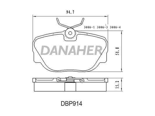 Danaher DBP914 Brake Pad Set, disc brake DBP914