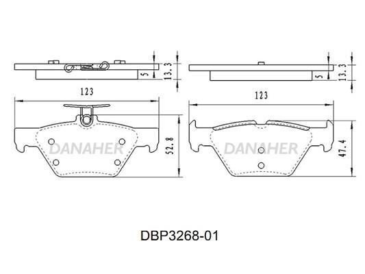Danaher DBP3268-01 Rear disc brake pads, set DBP326801