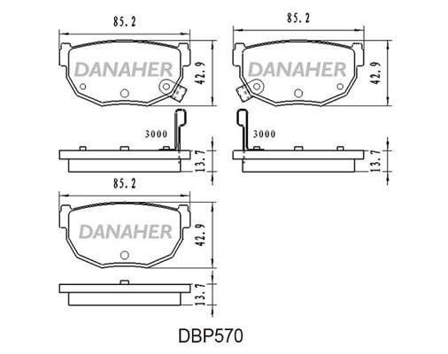 Danaher DBP570 Brake Pad Set, disc brake DBP570