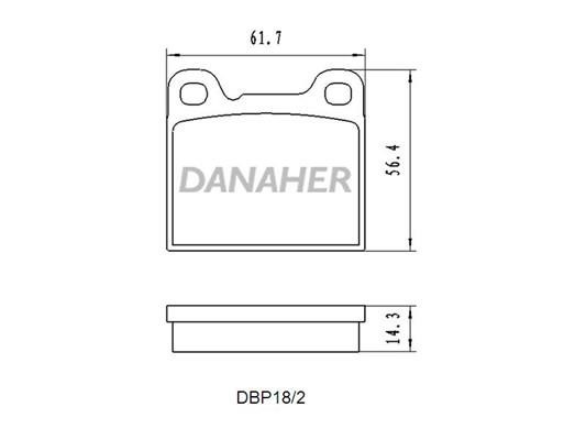 Danaher DBP18/2 Brake Pad Set, disc brake DBP182