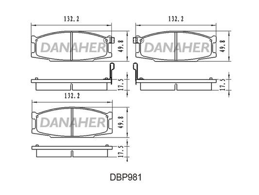 Danaher DBP981 Brake Pad Set, disc brake DBP981