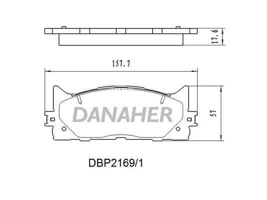 Danaher DBP2169/1 Brake Pad Set, disc brake DBP21691