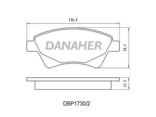 Danaher DBP1730/2 Brake Pad Set, disc brake DBP17302