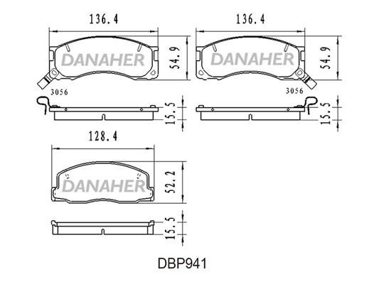 Danaher DBP941 Brake Pad Set, disc brake DBP941