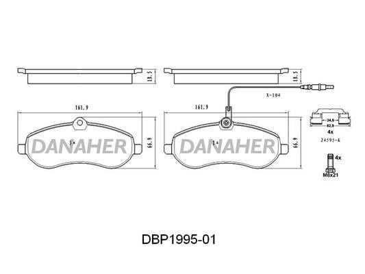 Danaher DBP1995-01 Brake Pad Set, disc brake DBP199501