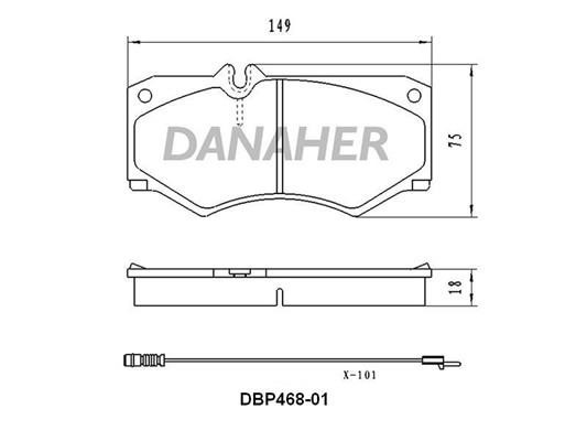 Danaher DBP468-01 Brake Pad Set, disc brake DBP46801