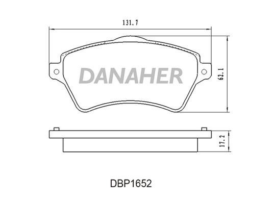 Danaher DBP1652 Brake Pad Set, disc brake DBP1652