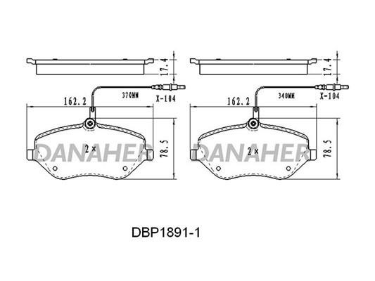 Danaher DBP1891/1 Brake Pad Set, disc brake DBP18911