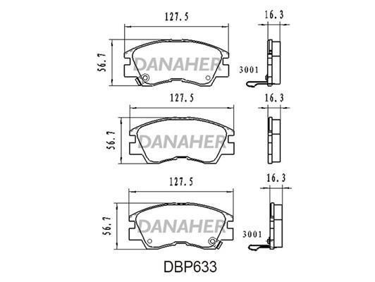 Danaher DBP633 Brake Pad Set, disc brake DBP633
