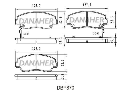 Danaher DBP870 Brake Pad Set, disc brake DBP870