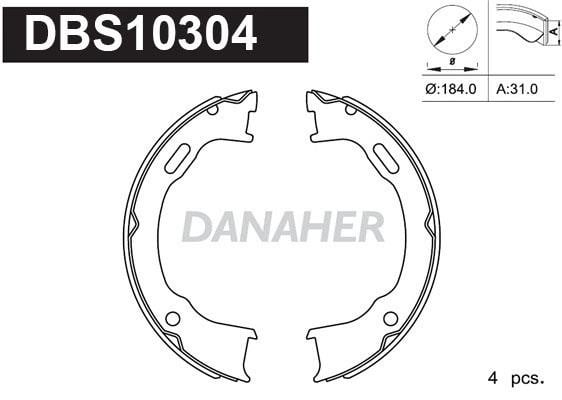 Danaher DBS10304 Parking brake shoes DBS10304