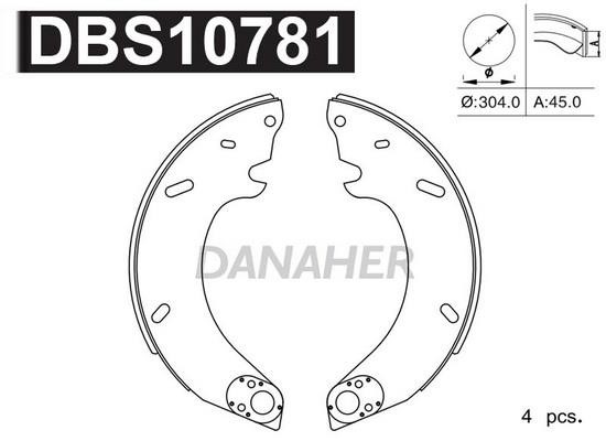 Danaher DBS10781 Brake shoe set DBS10781