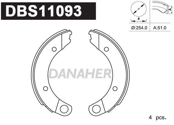 Danaher DBS11093 Brake shoe set DBS11093
