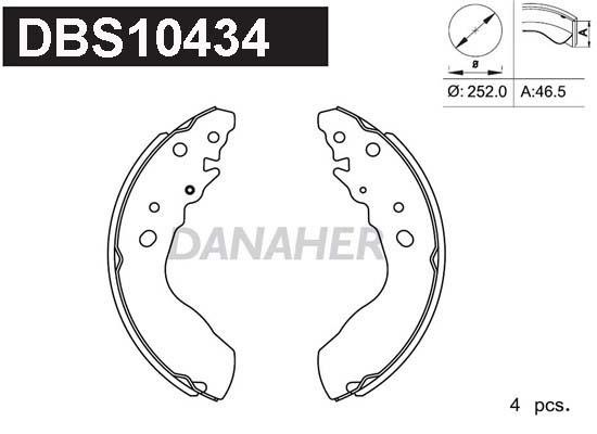 Danaher DBS10434 Brake shoe set DBS10434