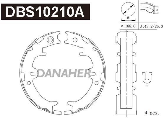 Danaher DBS10210A Parking brake shoes DBS10210A